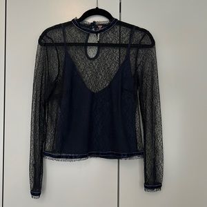 Free People | Lace Long Sleeve Blouse